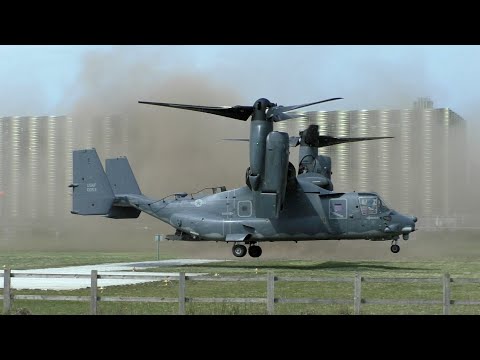 Insane USAF CV-22 Destroys Hospital Heli Landing Pad at Addenbrookes