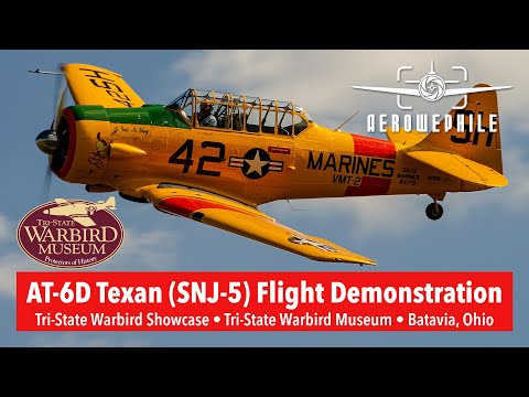 AT-6D Texan “Tweety” Takeoff - Flybys - Landing at the Tri-State Warbird Showcase - 27Sep25