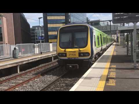 Irish Rail DART 8100 EMU 8138 departs Grand Canal Dock for Greystones (14/7/17)