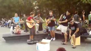 Ten feet deep- Performing Cripple creek in Washington Square, Ny