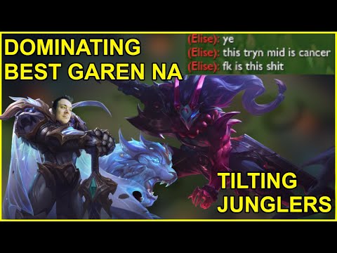 DOMINATING Best Garen NA Riste and TILTING the enemy jungle - Mid Tryndamere Vs Garen