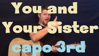 You and Your Sister (Chris Bell) Easy Guitar Lesson Strum Fingerstyle How to Play
