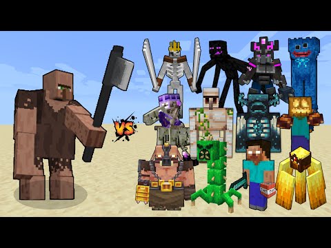 Fat Villager vs Mutant Mobs & Bosses - Minecraft Mob Battle
