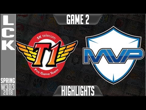 SKT vs MVP Highlights Game 2 | LCK Week 3 Spring 2018 W3D3 | SK Telecom T1 vs MVP