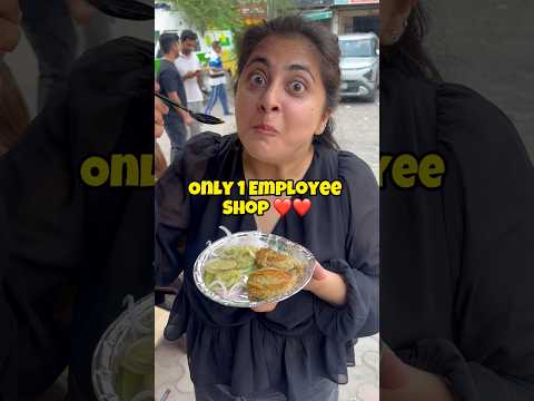 Only Eating From Places that has only 1 Employee ❤️😳 #foodchallenge