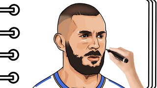 Como Dibujar a Karin Benzema Paso a Paso | Mapi Art TV