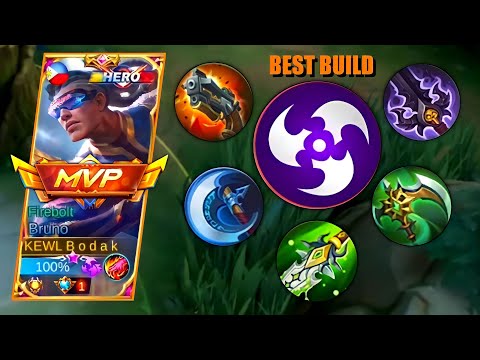 BRUNO BEST BUILD FULL DAMAGE  | BRUNO BEST BUILD AND EMBLEM - MLBB