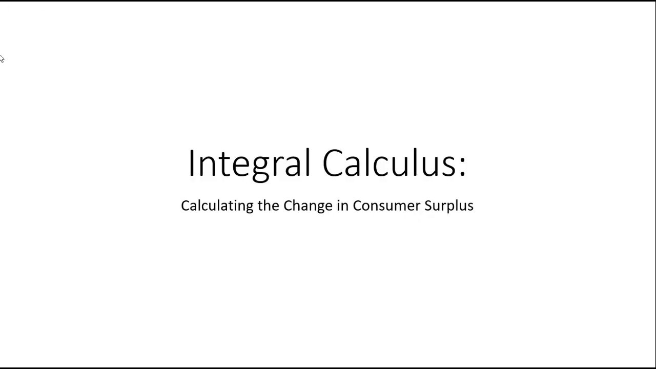 Integral Calculus: Finding the Change in Consumer Surplus