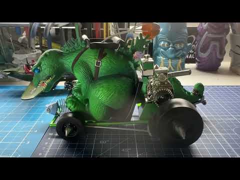 Sunday morning Model Cars & Coffee!  Godzilla's Go-Kart almost done! #leftcoastmodelcarbuilds