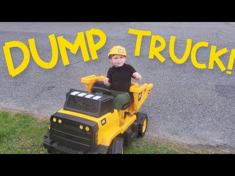 Kids Dump Truck! Loving the Kid Trax 12V CAT Mining Dumptruck!