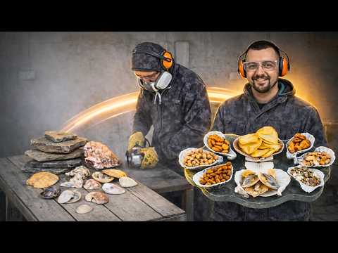 Stone & Shell Carving Art | DIY Natural Sculpture. Stone Plate