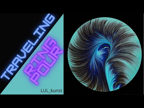 #51 Dark Traveling ring pour / split cup / ring pour / LULringpour / acrylic pouring