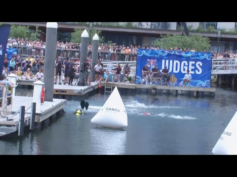 They're on the edge of glory, and the edge of an art museum, as cliff divers come to Boston