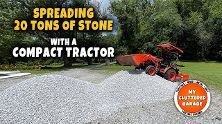 Spreading Gravel with a Compact Tractor - Kubota B2601 Compact Tractor. MCG Video 150