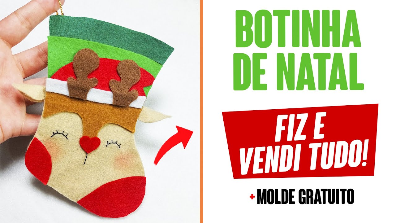 Artesanato de Natal: Como Fazer Botinha de Reninha em Feltro e Vender Muito!