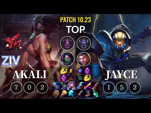 ahq Ziv Akali vs Jayce Top - KR Patch 10.23
