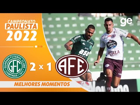 Gols e lances de Guarani x Ferroviária-SP