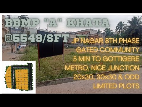 Sites for Sale Plots for Sale | JP Nagar 8th Phase | ಸೈಟು ಮಾರಾಟಕ್ಕಿದೆ | A Khata | 5 Min from NICE