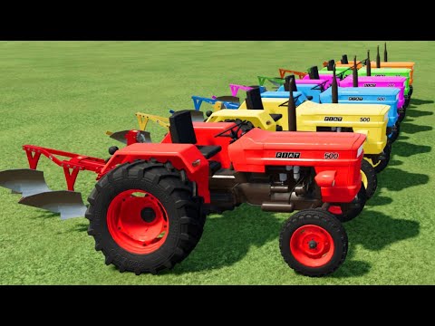 TRANSPORT WİTH COLORS - TRANSPORTİNG FIAT MİNİ TRACTORS ON TRAILER TO GARAGE - Farming Simulator 22