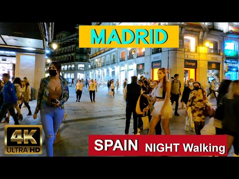🇪🇦 Madrid, Spain Night Walk 4K UHD 60fps