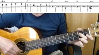 Guitar lesson - No Milk Today - Herman's Hermits - Easy Guitar melody tutorial + TAB