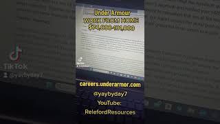 $74k-$101k Under Armor is Hiring|Work From Home#wfh#workfromhome#remotejobs