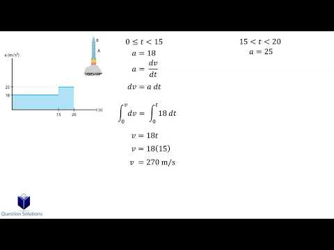A two-stage missile is fired vertically from rest (solved)