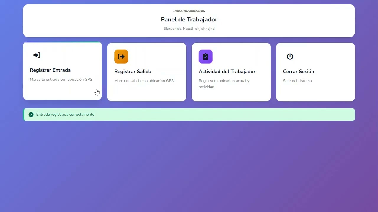 ADWChecking panel del trabajador