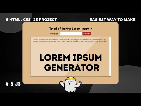 Lorem Ipsum Generator Tutorial With Javascript Javascript Project Lorem