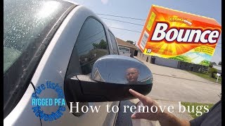 how to remove bugs stuck to your car using a bounce dryer sheet