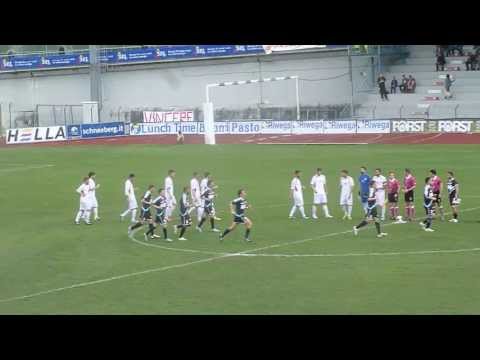 FC Südtirol - Entella 3-0: ingresso in campo al Druso.