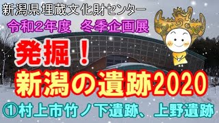 新潟県埋蔵文化財センター 冬季企画展 発掘!新潟の遺跡2020 ①村上市竹ノ下遺跡、上野遺跡