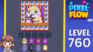 Pixel Flow Level 760 Solution Walkthrough