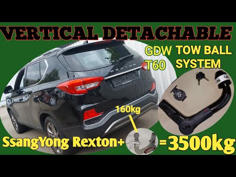 Kugelstange am Fahrzeug anbringen | AHK GDW- T60 BEI SSANGYONG REXTON | DETACHABLE | 3500KG ZIEHEN