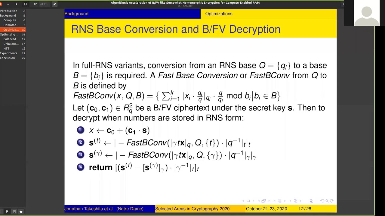 09. Algorithmic Acceleration of B/FV-like Somewhat Homomorphic Encryption for Compute-Enabled RAM