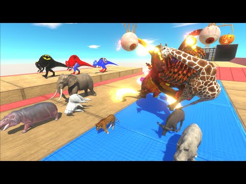 Escape from Giant Fire-Breathing Boss Alien🔥vs Super Hero Dinosaurs - Animal Revolt Battle Simulator