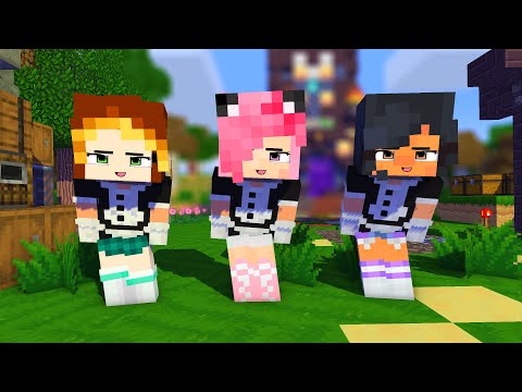 POI POI SHUFFLE DANCE APHMAU MAID CREW KIM AND KC - MINECRAFT ANIMATION #shorts
