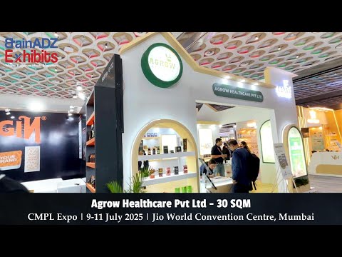 Agrow Healthcare Pvt Ltd at CMPL Expo 2025 – Designed & Built by BrainADZ Exhibits