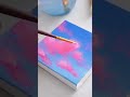 Cotton Candy Clouds | Easy String Lights Acrylic Painting | Mini Canvas Painting Idea