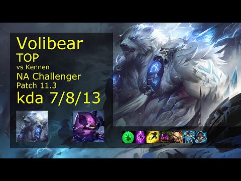 Volibear vs Kennen Top - NA Challenger 7/8/13 Patch 11.3 Gameplay