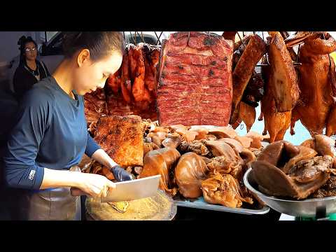 Watch Her Skills! She Best Pork Chops Chopping! Cambodian Street Food