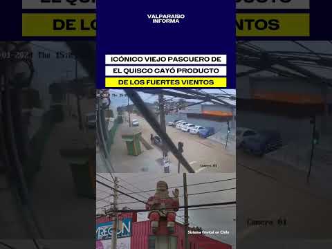 Chile: fuertes vientos arrasan con icónico Viejito Pascuero en El Quisco, región de Valparaíso