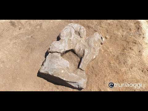 Scoperta a Vulci statua raffigurante leone alato del VI secolo a.C.
