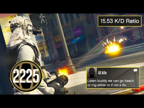 "I'm up on the whole lobby" 15 K/D GODMODER got mad on the MIC! [GTA Online]