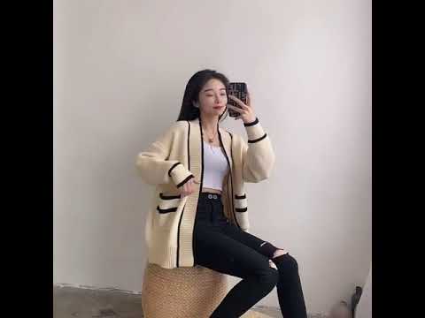 韓感小香風毛衣外套