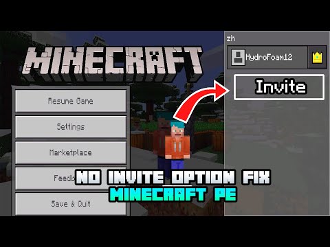 How To Fix "Invite To Game" Option Not Appearing In Minecraft PE.