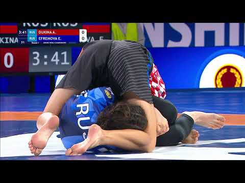 Round 1 Women's GP No-Gi - 52 kg: A. DUKINA (RUS) v. E. EFREMOVA (RUS)