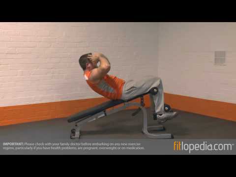 Decline Sit Up on Bench with Oblique Twist