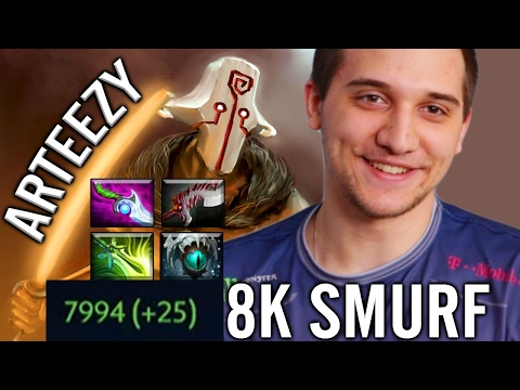 8000 MMR ARTEEZY Smurf Carry Juggernaut EZ +25 Basher Butterfly Build Dota 2