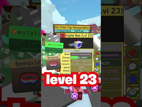He Got FIRST EVER Level 23 Bees! 147 QUADRILLION Honey to buy them! (Bee Swarm Simulator)